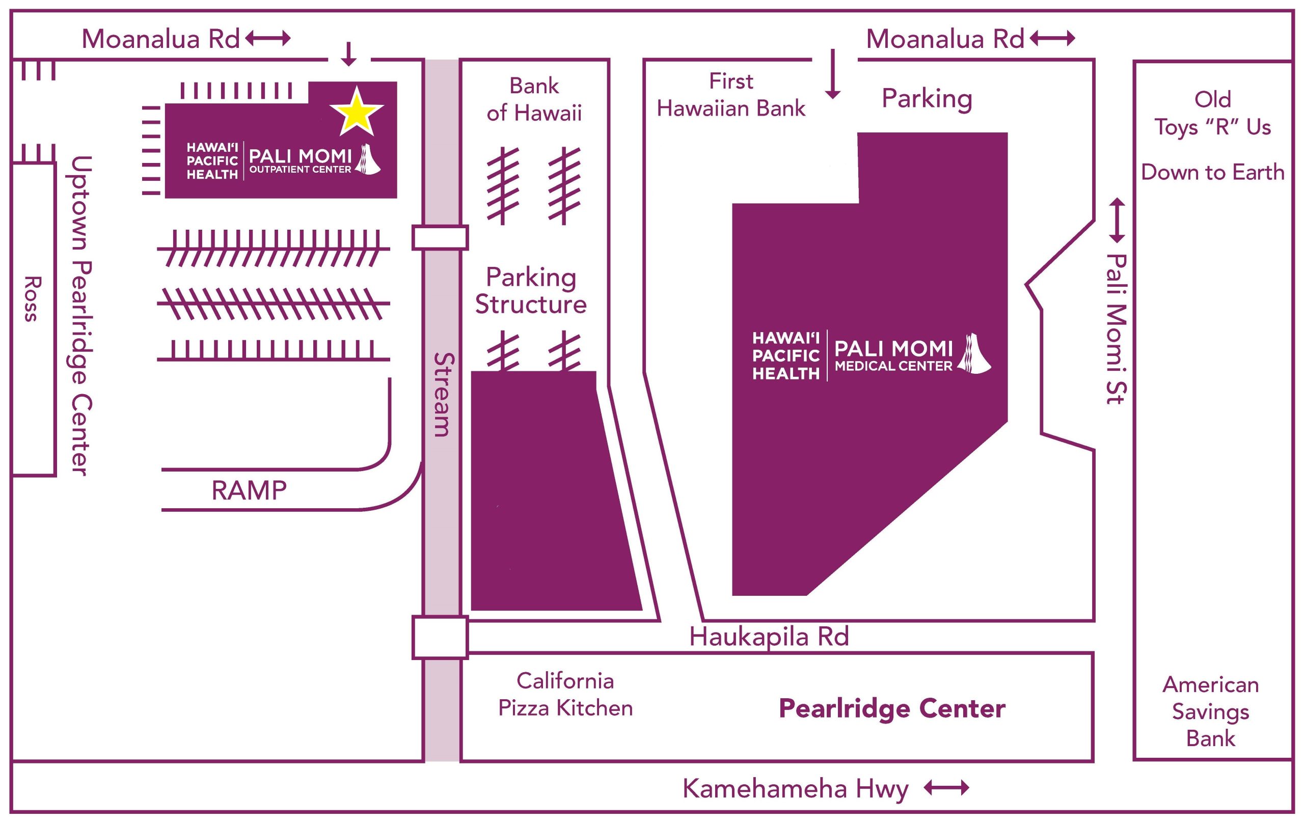 Pali Momi Medical Center Campus Map